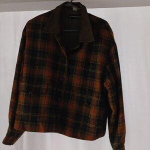 Bianca Nygard Wool Plaid Vintage Blazer Jacket Shoulder Pads Made in Canada